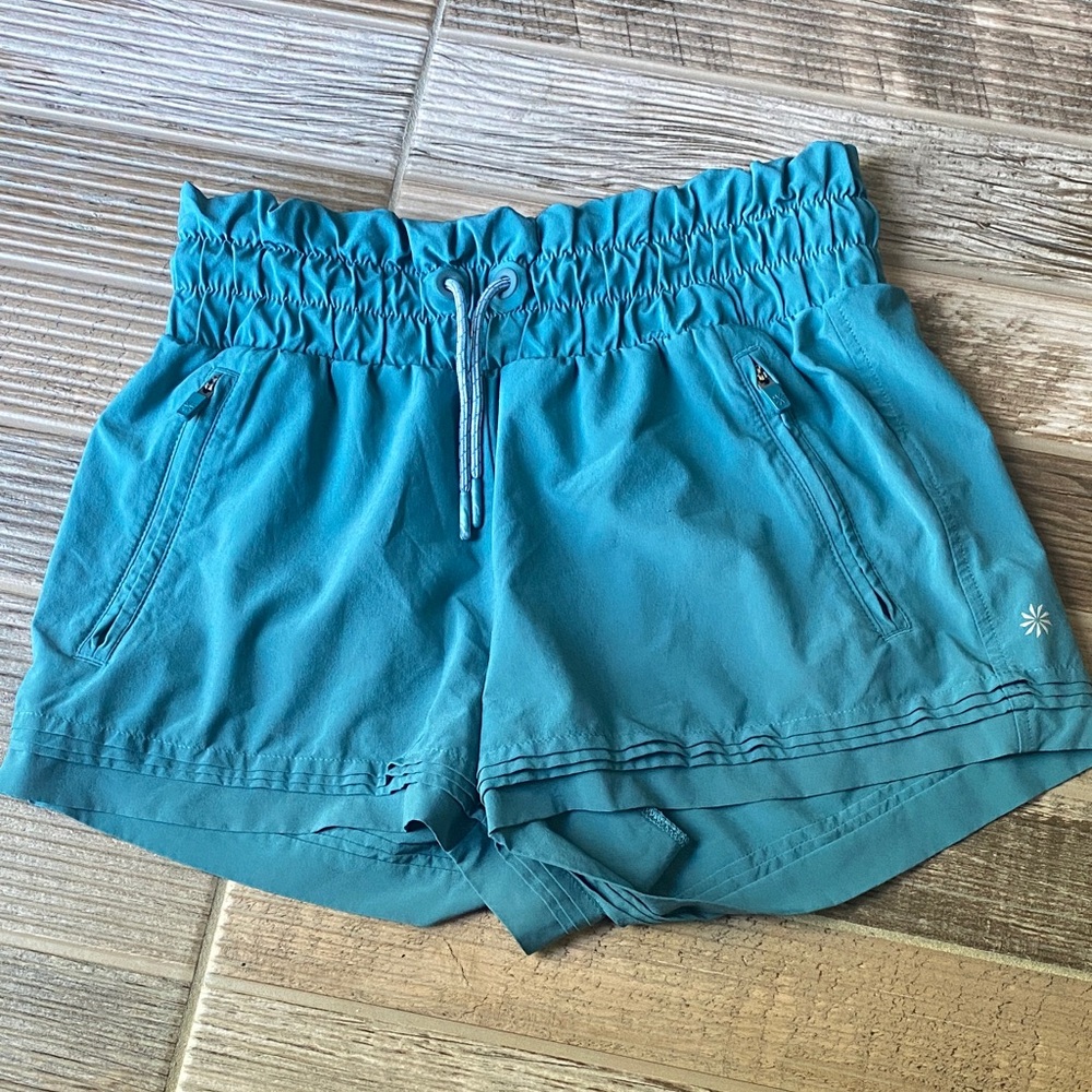 Athleta Teal Kids Shorts with Elastic Waist